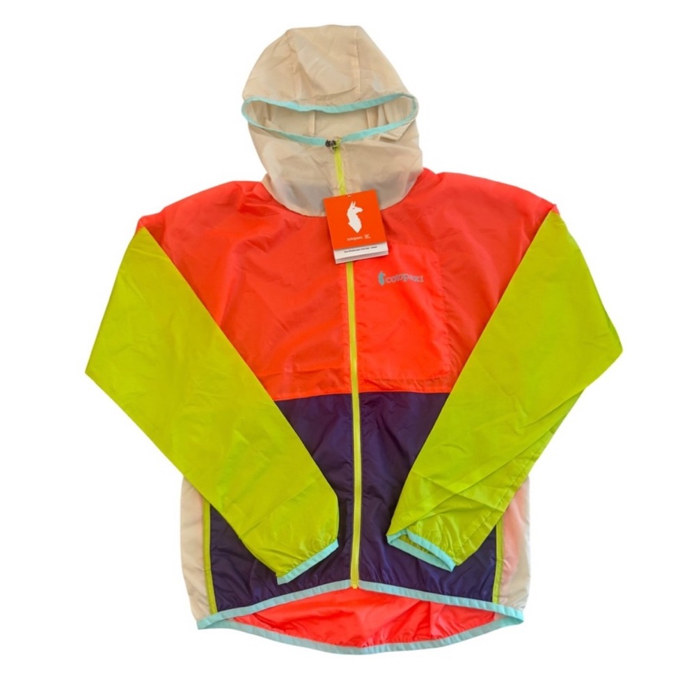 cotopaxi Colorblock Hooded Windbreaker - Coral, Lime, Navy, Cream